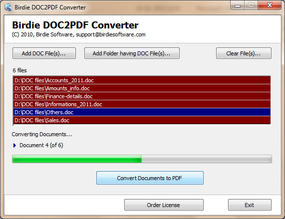 DOC files to PDF Converter 2.5 full