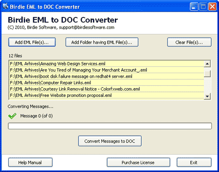 Birdie EML to DOC Converter 3.1 full