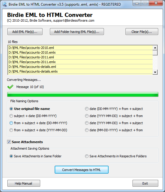 Birdie EML to HTML Converter 3.7 full